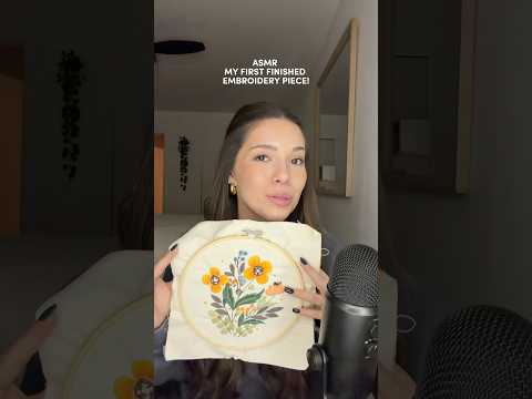 ASMR MY FINISHED EMBROIDERY PIECE! #asmr #whispering #embroidery
