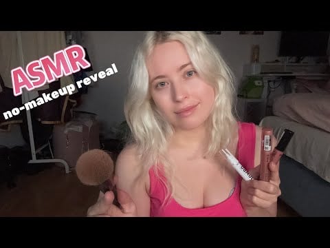 ASMR doing my makeup | bare face reveal