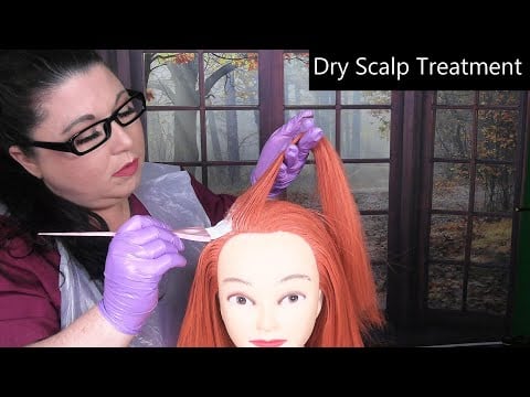 ASMR Dry Scalp Treatment (Scalp Massage, Brushing, Plastic Apron, Whispering) Medical Roleplay