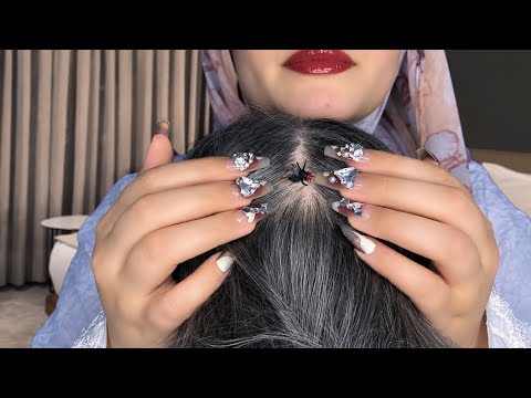 asmr ✶ check your hair for lice (mouth sounds , no talking)