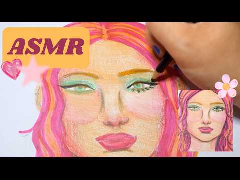 ASMR Coloring with Color Pencils and Markers   ˚ʚ🍓ɞ˚   NO TALKING ♥︎ relax with me