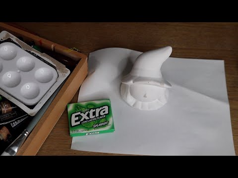 Painting Halloween Figure ASMR Chewing Gum Sounds