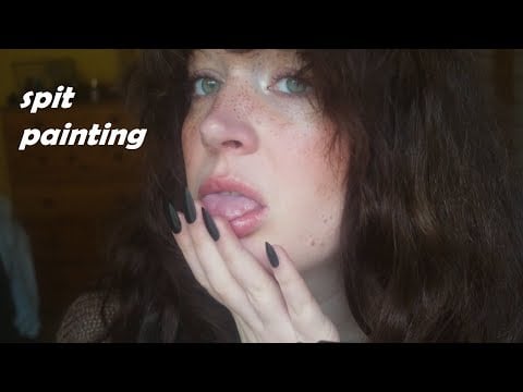 FAST and AGGRESSIVE spit painting with tongue tapping ASMR