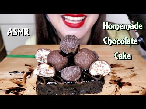 ASMR Homemade Chocolate Cake Eating No Talking