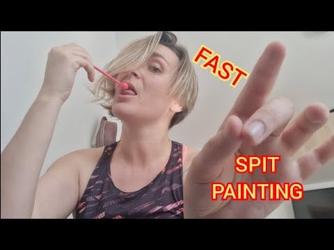 ASMR Fast Chaotic Spit Painting with Different Objects + Tapping Sounds! 🎨✨ #asmr #relax #lofi
