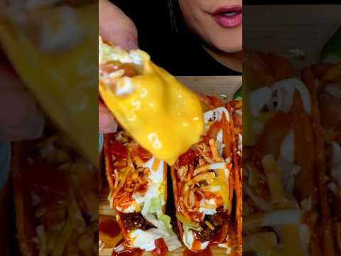 NACHO CHEESE TACOS! 🌮 #asmr #tacos #food