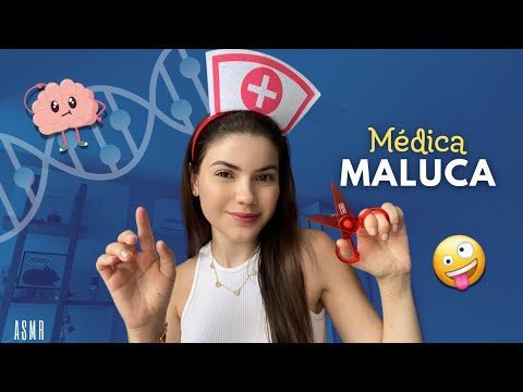 ASMR MÉDICA MALUCA EXAMINANDO SEU CÉREBRO 🧠 SONS PARA RELAXAR