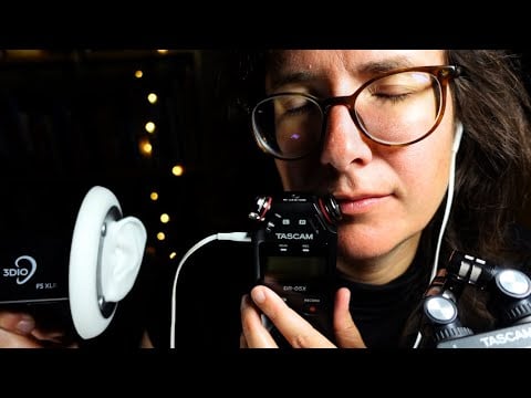 ASMR Echoed Mouth Sounds & Hand Movements (no talking) Tascam vs. Tascam vs. Blue Yeti  - 1 Hour+