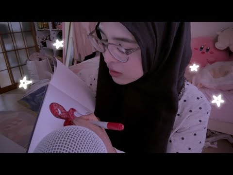 ASMR ♡ Drawing Spiderman & Close-Up Whispers 🕷️🕸️ (Professor Finessor's Custom)