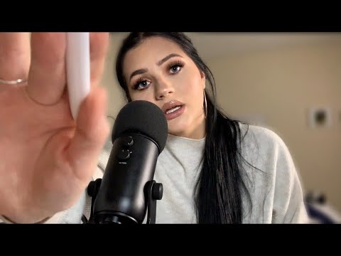 ASMR| BRUSHING YOUR FACE + TRIGGER WORDS (STIPPLE, RELAX, ETC.)