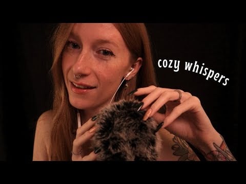 ASMR | Slow, whispered rambles & cozy fluffy mic for sleep 😌😴