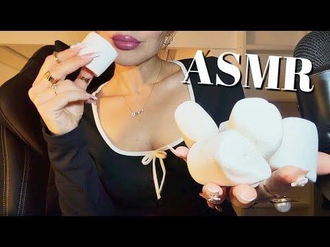Close Marshmallow Eating ASMR for INTENSE Tingles 🤍 (So Satisfying)