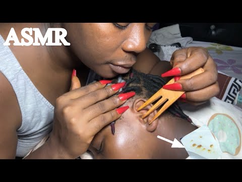 ASMR✨SATISFYING WOODEN FORK EAR CLEANING