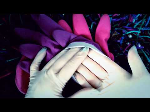 RUBBER GLOVES layer LATEX💜stretching rubber👈 LONG NAILS🎧 [[ASMR]]