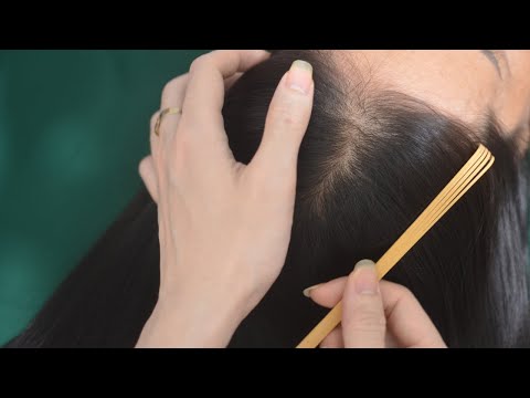 ASMR Hair Sounds ( Hair Parting, Hair Combing And Scratching... ) For Headache Reduce