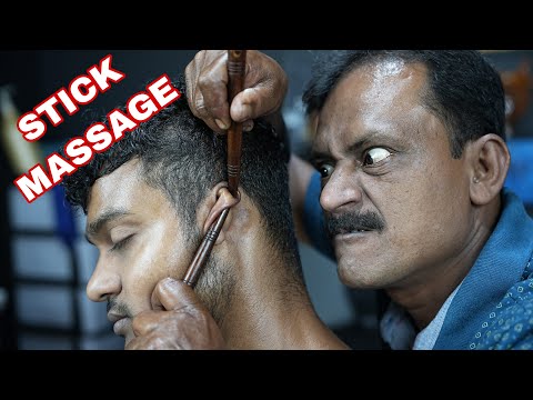 Big Eye Barber With Wood Stick | Neck Crack | Ear Crack Head Massage ASMR By Big Eye Barber