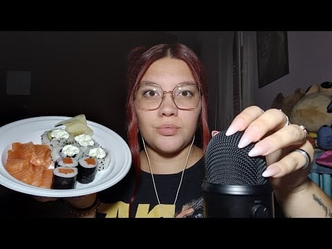 SUSHI MUKBANG (Eating Sounds)🍣😍💜 | ASMR ITA