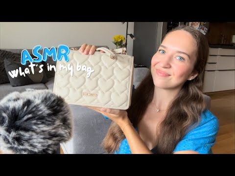 ASMR What‘s in my bag 💙 (Rummaging, Tapping, Scratching, Leather Sounds, Whispering)