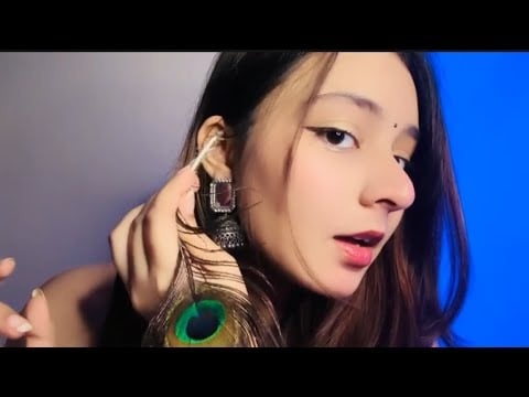 (Hindi ASMR) Ancient Indian spa☘️🦚 (Ear cleaning, 🧿Evil Energy pulling, Head massage) 