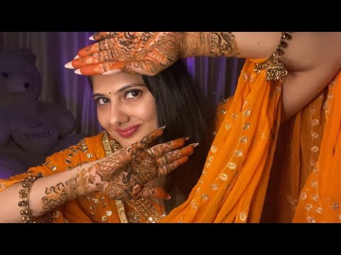 ASMR Mehendi tracing| Wife Roleplay| Coconut rain| Multiple Triggers ✨ #sleep #asmrsounds #relaxing