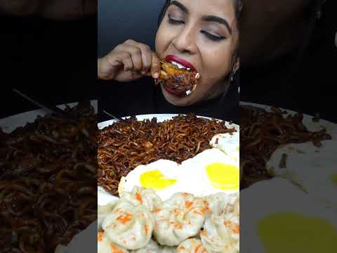 ASMR Eating Spicy Pani Puri,Whole Chicken,Momos,Noodles South Indian Street Food ASMR Eating Mukbang