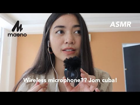 ASMR - Trying Maono WM820 wireless microphone | unboxing, review & ASMR triggers (Malaysia)