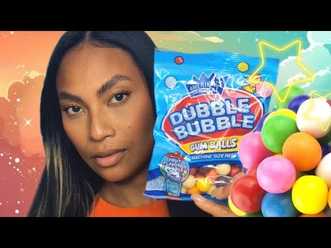 ASMR Chewing Dubble Bubble Machine Gumballs , Super Big Bubbles !