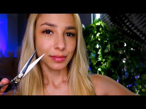 ASMR - SALÃO DE BELEZA PROFISSIONAL CUIDANDO DO SEU CABELO 💇🏼‍♀️ corte, escovação e hidratação ✨