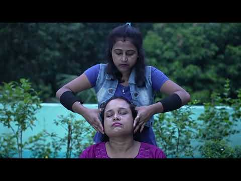 Lady Barber Chaitali Doing Head Massage In Terrace Garden | ASMR Head Massage In Green Nature