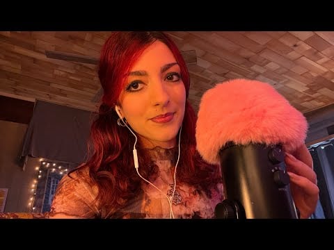 ASMR Fluffy Mic Whispering & Deep Ear Attention