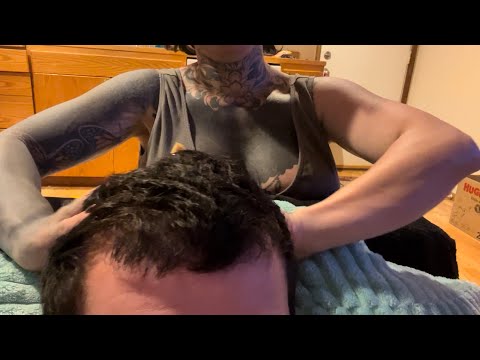 ASMR Scalp massage with oil