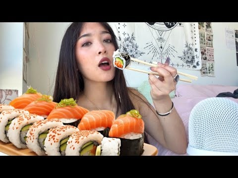 ASMR Sushi Mukbang 🍣 (mouth sounds) 