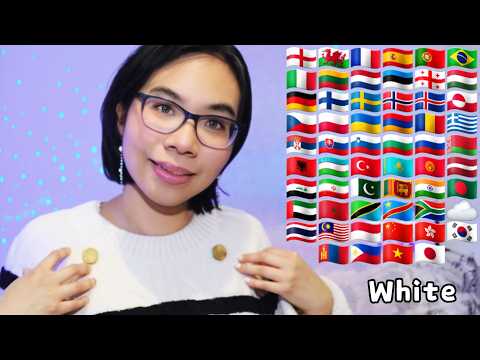 ASMR White in Different Languages 🤍 Soft Speaking, Stuttering & Shirt Scratching for Tingles