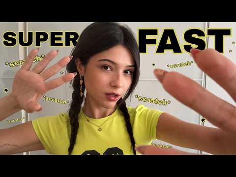 ASMR Super FAST 🎧✨ Long Nails Fabric Scratching & Tapping + Mouth Soundzzz