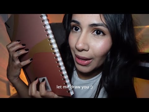 ASMR | Sketching Your Face With Markers (marker sounds + whispering) 