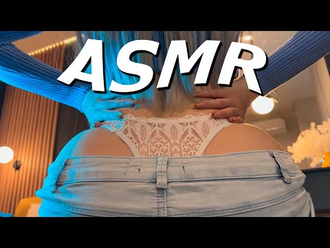 ASMR White Lace & Jeans Back Scratching Sounds | No Talking