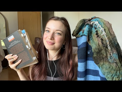 ASMR Thrift Haul 💗 summer clothes, books, jewellery (relaxing whisper)