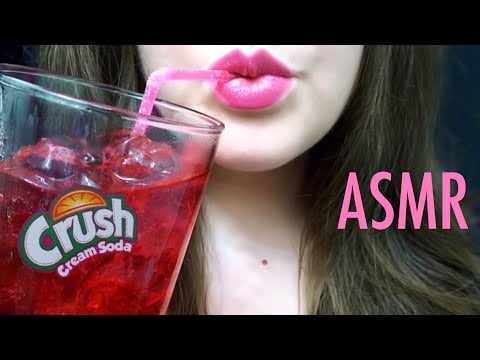 ASMR Drinking Cream Soda & Eating Ice 🥤 EXTREMELY SATISFYING!
