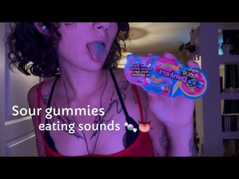 ASMR | sour gummies mukbang | chewy eating sounds 🍬🍭👅
