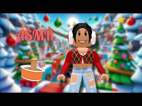 [Roblox ASMR] Mouth Watering Mouth Sounds ✨ (Eating Cheesy Ramen) | Christmas Obby