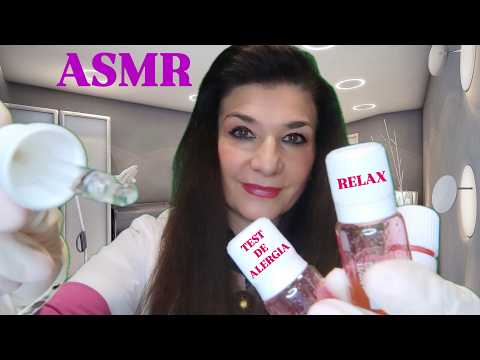 ASMR TU DOCTORA  TE HACE UN ✨TEST DE ALERGIAS✨MUY RELAJANTE 🎧🔊😴