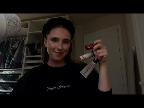 ASMR Trying New Makeup Products (tingly whispers + product tapping) 😴