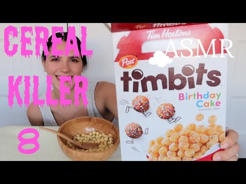 ASMR | Cereal Mukbang #8 (Tim Horton's Birthday Cake Timbits) .:. CozyClouds