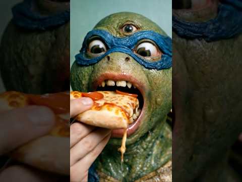 Ninja Turtles Eating Uncanny Food #asmr #food #satisfying