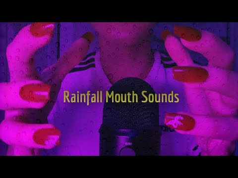 [ASMR - No Talking] Mouth sounds with rainfall/thunder background noise ☔️ ⛈