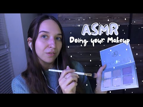 ASMR Doing your Cold Girl Makeup 💙 (Personal Attention, Rummaging, Tapping, Scratching, Whispering)