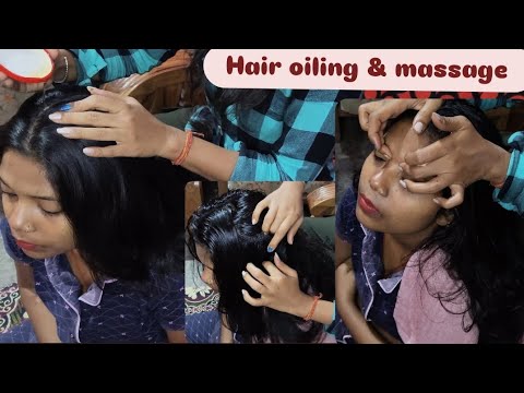 Asmr Soothing Hair Oiling And Massage For Complete Relaxation..💆‍♀️😴💯