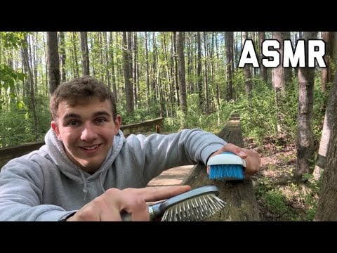 Lofi ASMR fast and aggressive on hiking trail (public asmr)