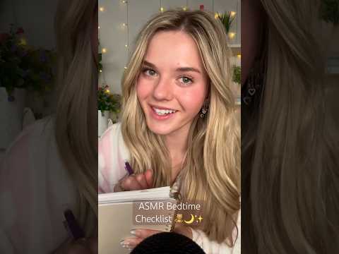#asmr Bedtime Checklist 🩷🌙 #asmrvideo #asmrtriggers #relax #sleep #bedtime #asmrsounds