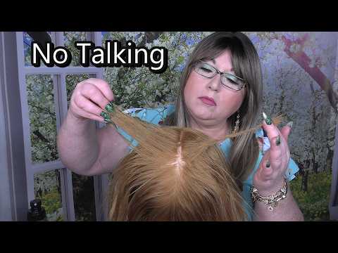 ASMR Hair Play (NO TALKING)  Long Nails, Finger Curling, Hair Brushing, Spray Sounds, Small Sections